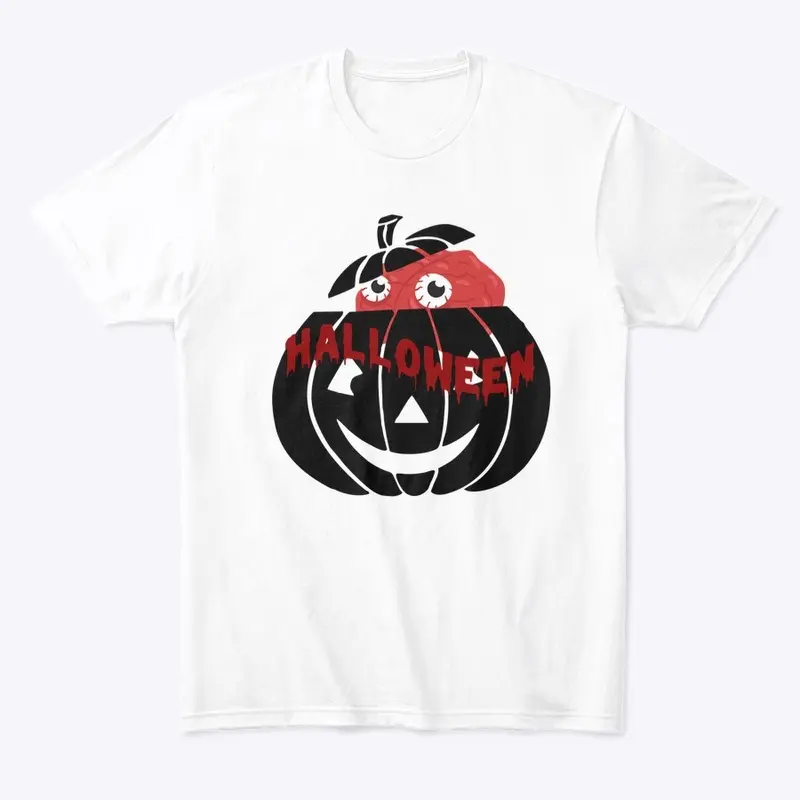 Pumpkin with Brain Pop Halloween Design