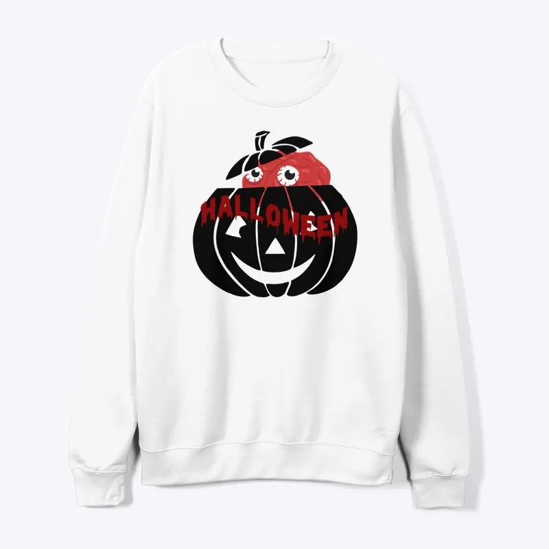 Pumpkin with Brain Pop Halloween Design